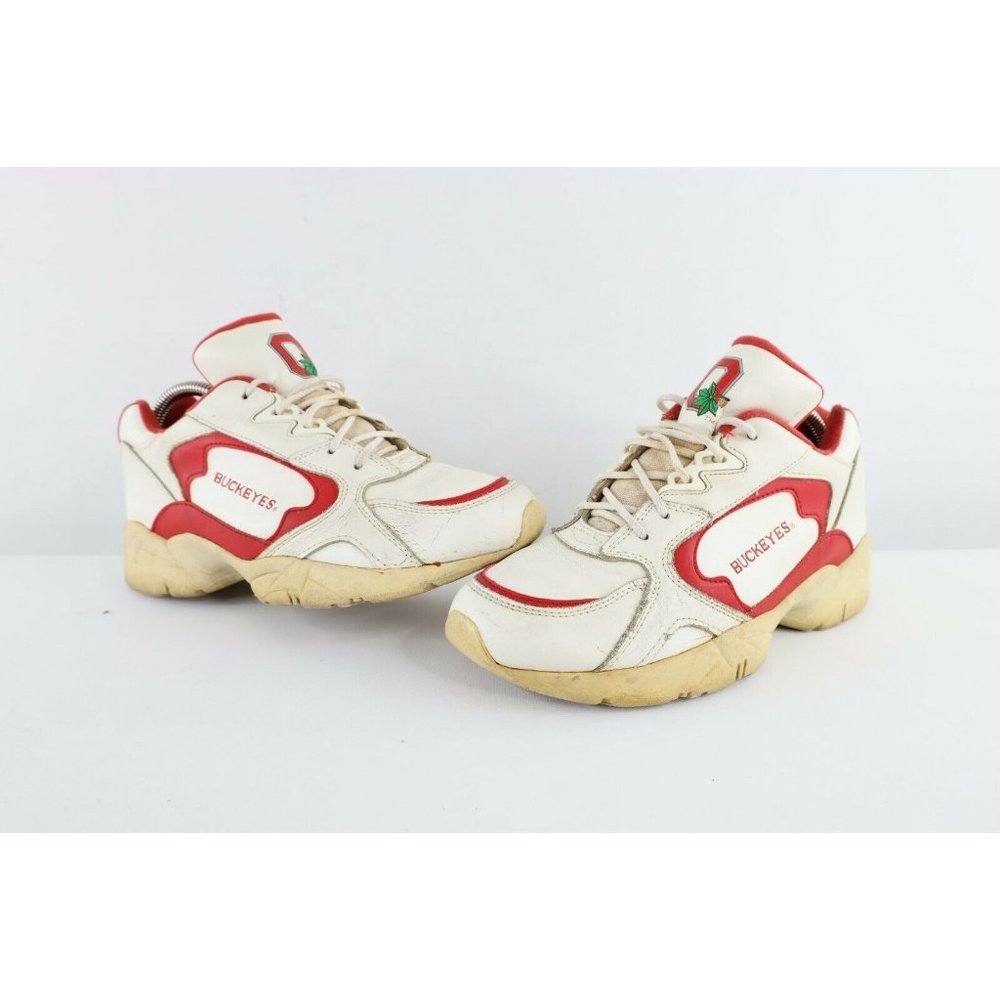 Vintage 90s Distressed Ohio State University Spell Out Leather Mom Shoes Womens